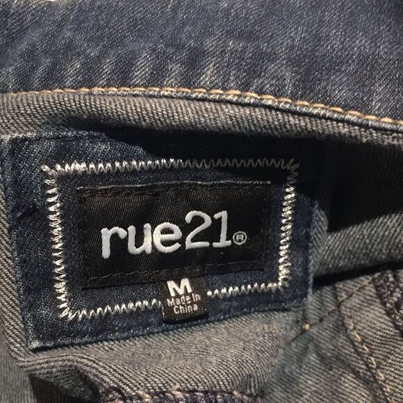 Bundle Sale 3 for $15 | Rue 21 Blue Dark Jean Jacket Size Medium - Picture 7 of 13